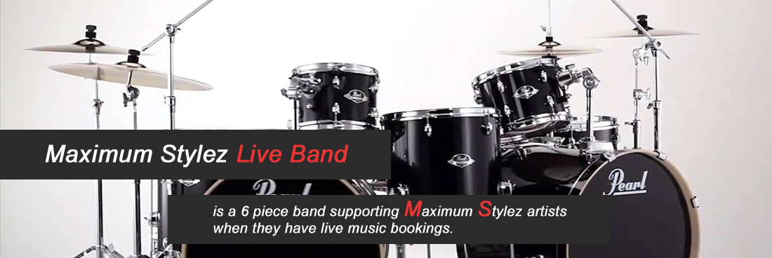 Maximum Stylez live band is a 6 piece band supporting Maximum Stylez artists when they have live music bookings.